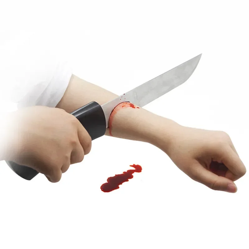 Knife Through Arm (Bloody Arm Knife) with Monster Blood-Stage Magic Tricks Props Illusions Gimmick Magician Accessories