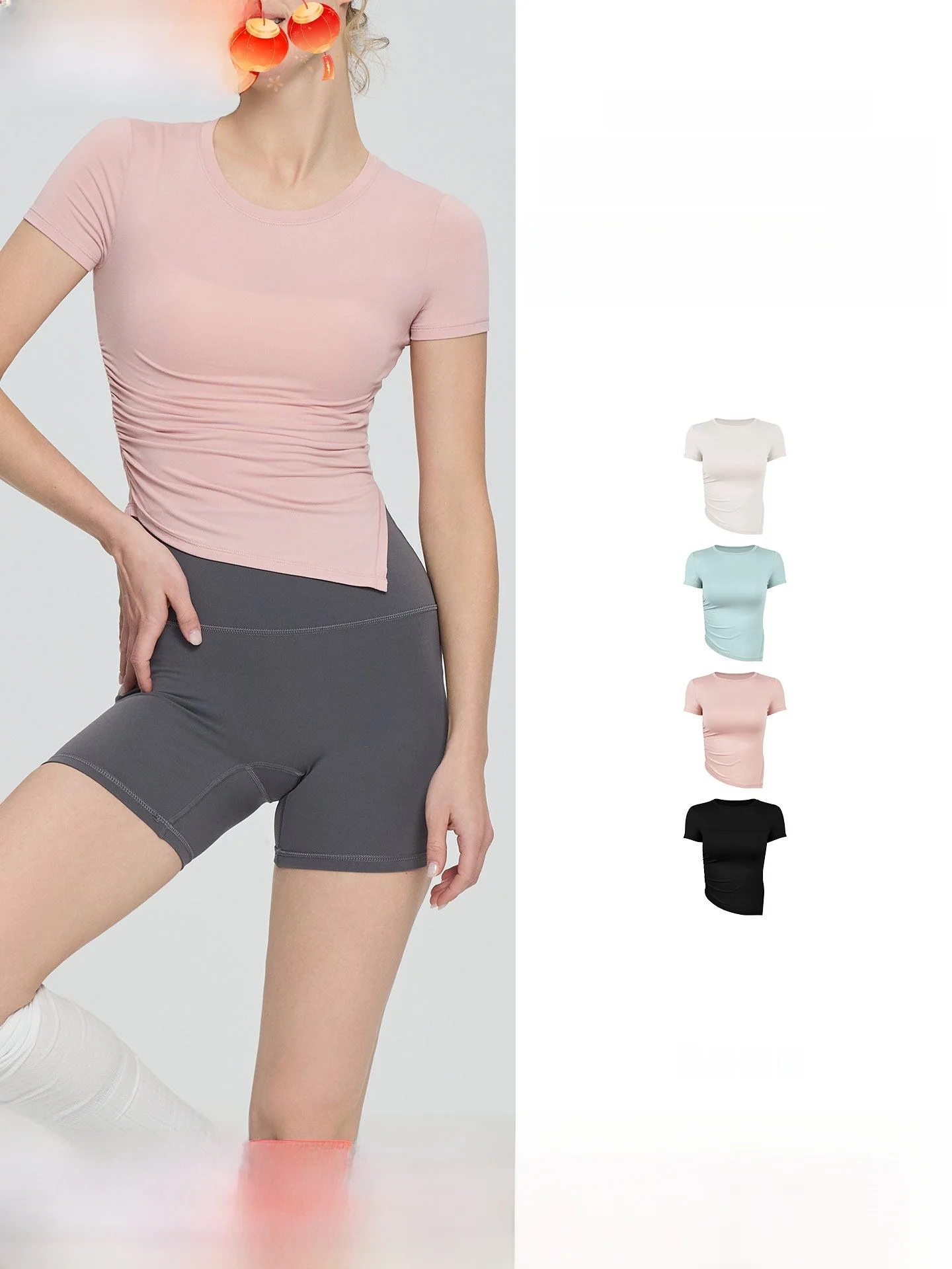 Women's Spor ort Sve Yoga Wear Breathable Waist-Cinching Running Fitn Cover up Regular Fit Polyester Spandex Blend