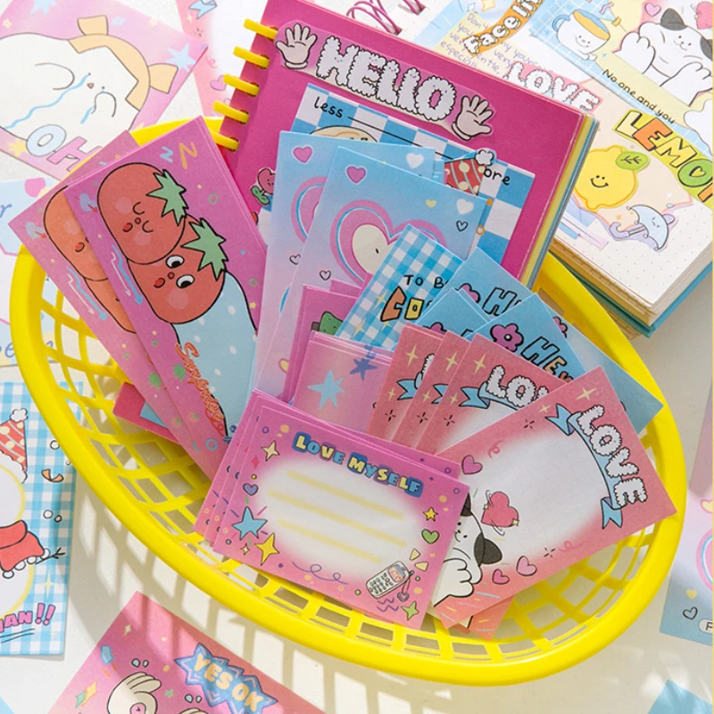 

50 листов Meet Rainbow мультяшный блокнот для заметок, нелипкие заметки, список дел для девочек, бумага для скрапбукинга, журнал «сделай сам», деко, разные размеры