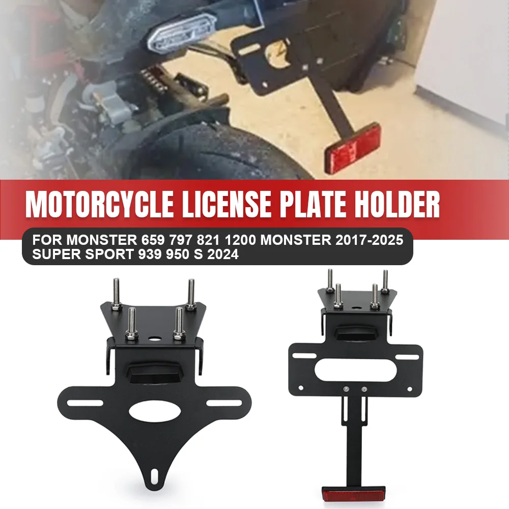 

Motorcycle Accessories For DUCATI Monster 659 797 821 1200 Monster 2017-2025 Super Sport 939 950 S 2024 License Plate Holder