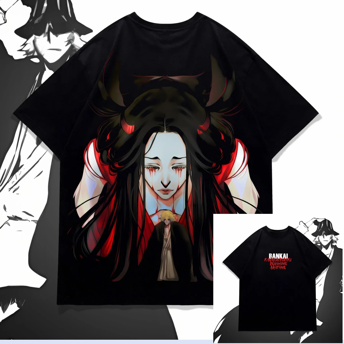 Art BLEACH Urahara Bankai Oversized Anime T-Shirt 100% Cotton Graphic Tee Men Women Kids Summer Streetwear Top