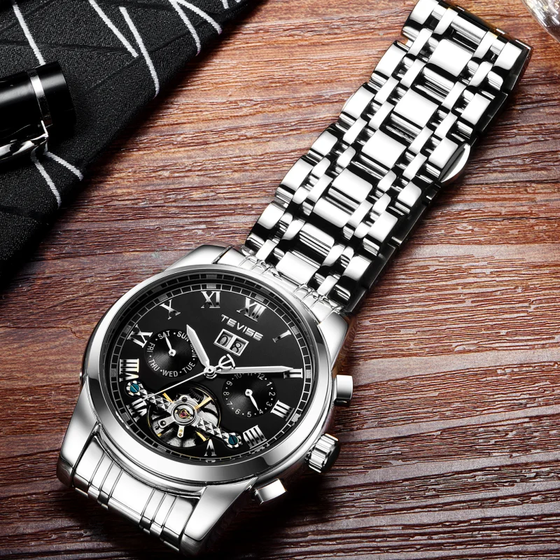 TEVISE Mechanical Watch for Man Top Brand Luxury Watch Stainles Steel Business Waterproof Luminous Wristwatch