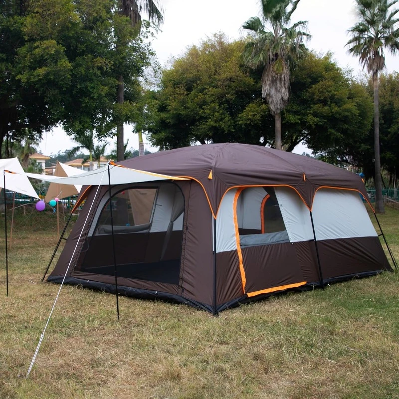 Hot Selling Extra Large Tent Family Cabin Tent 2 Rooms 3 Doors and 3 Windows with Interior Space Is Larger and More Comfortable