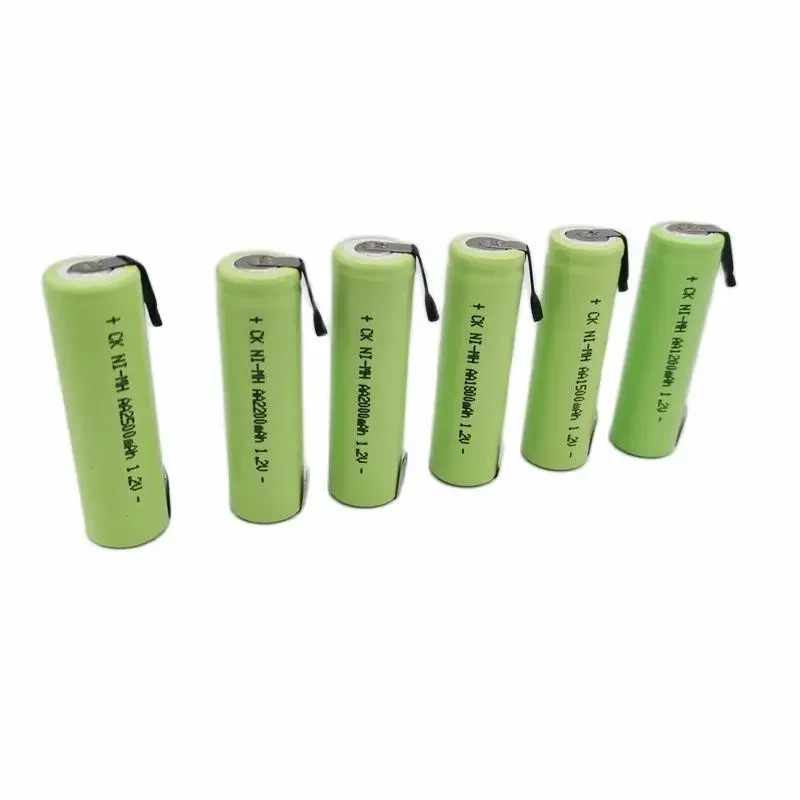 2pcs/lot AA 1.2V with Solder Leg Emergency Light Fire Razor Instrument Equipment NiMH Rechargeable Battery Parts