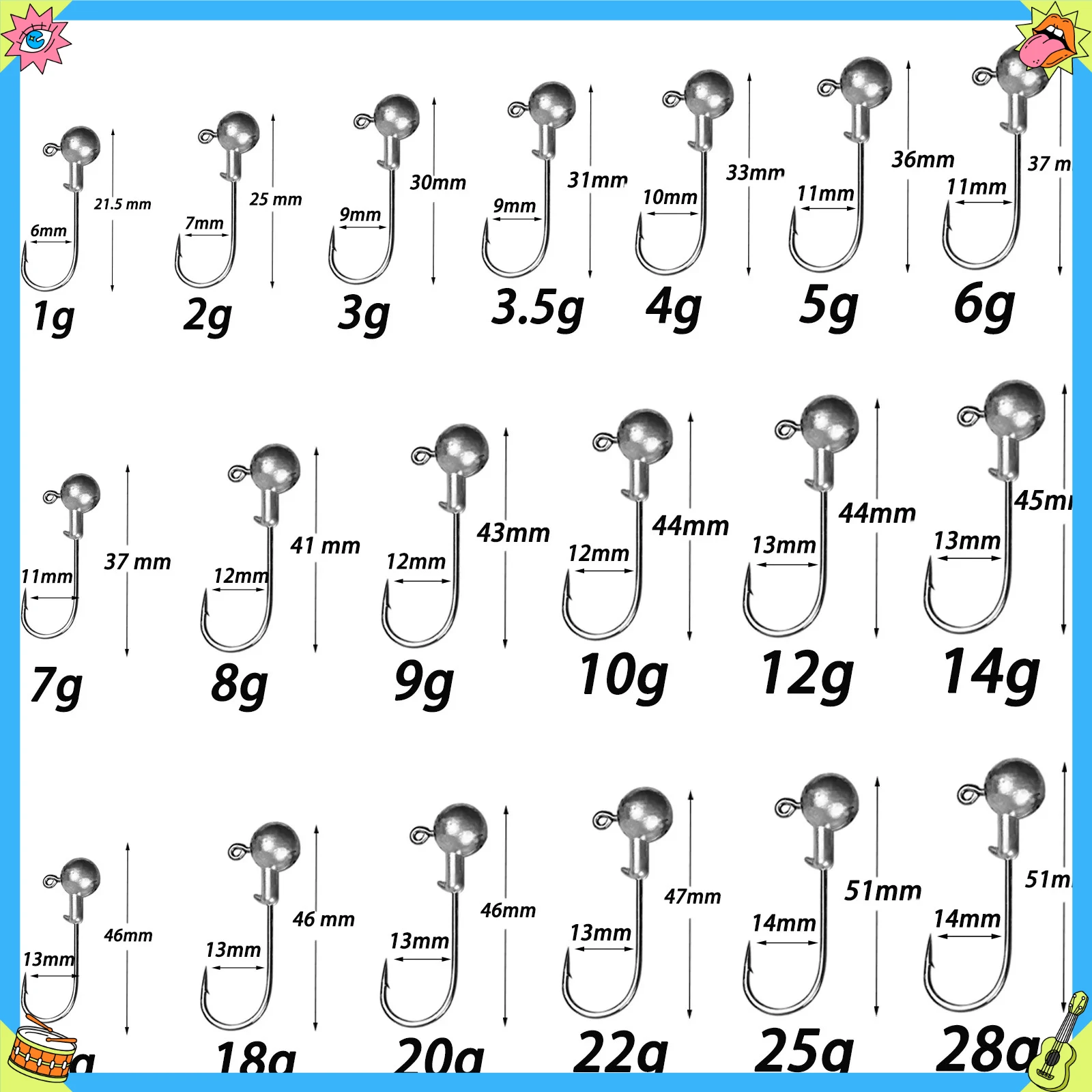 خطاف رأس تهزهز 1 جرام 2 جرام 3 جرام 4 جرام 5 جرام 7 جرام 8 جرام 9 جرام 10 جرام 12 جرام 14 جرام 16 جرام 28 جرام خطاف صيد السمك لطعم ناعم Pesca كرانكس باس تلاعب معالجة خطاف الصيد