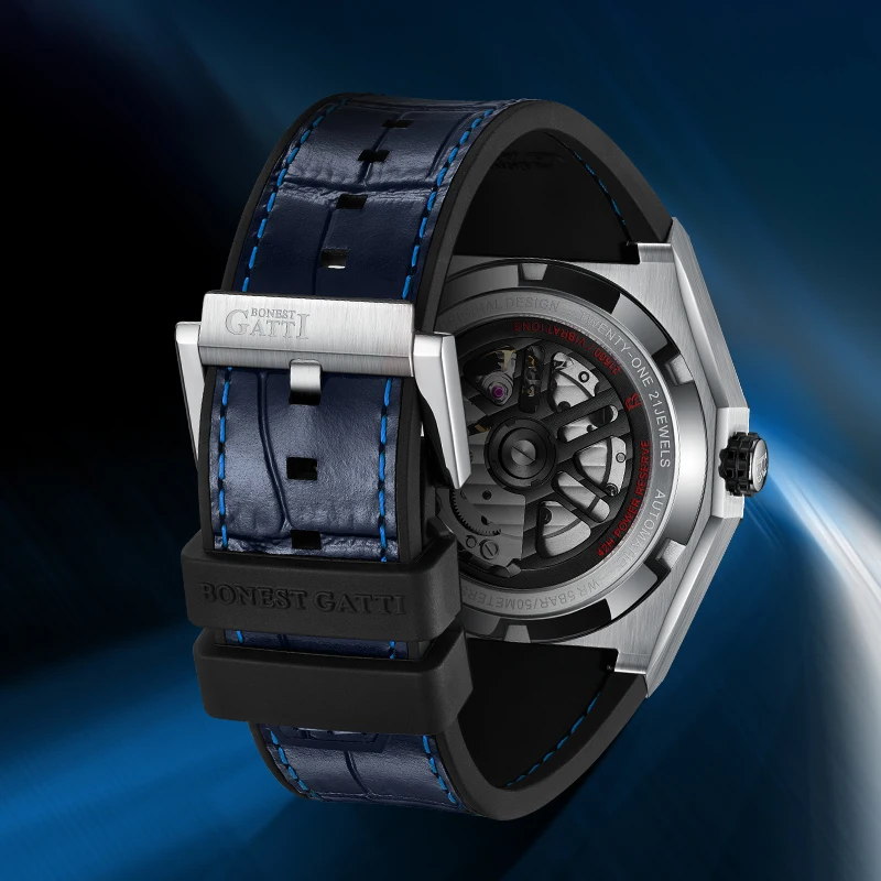 BONEST GATTI ساعة الزوجين زوج من هدايا عيد الحب لصديقات عيد ميلاد الساعات الميكانيكية الألمانية للرجال و ث #3