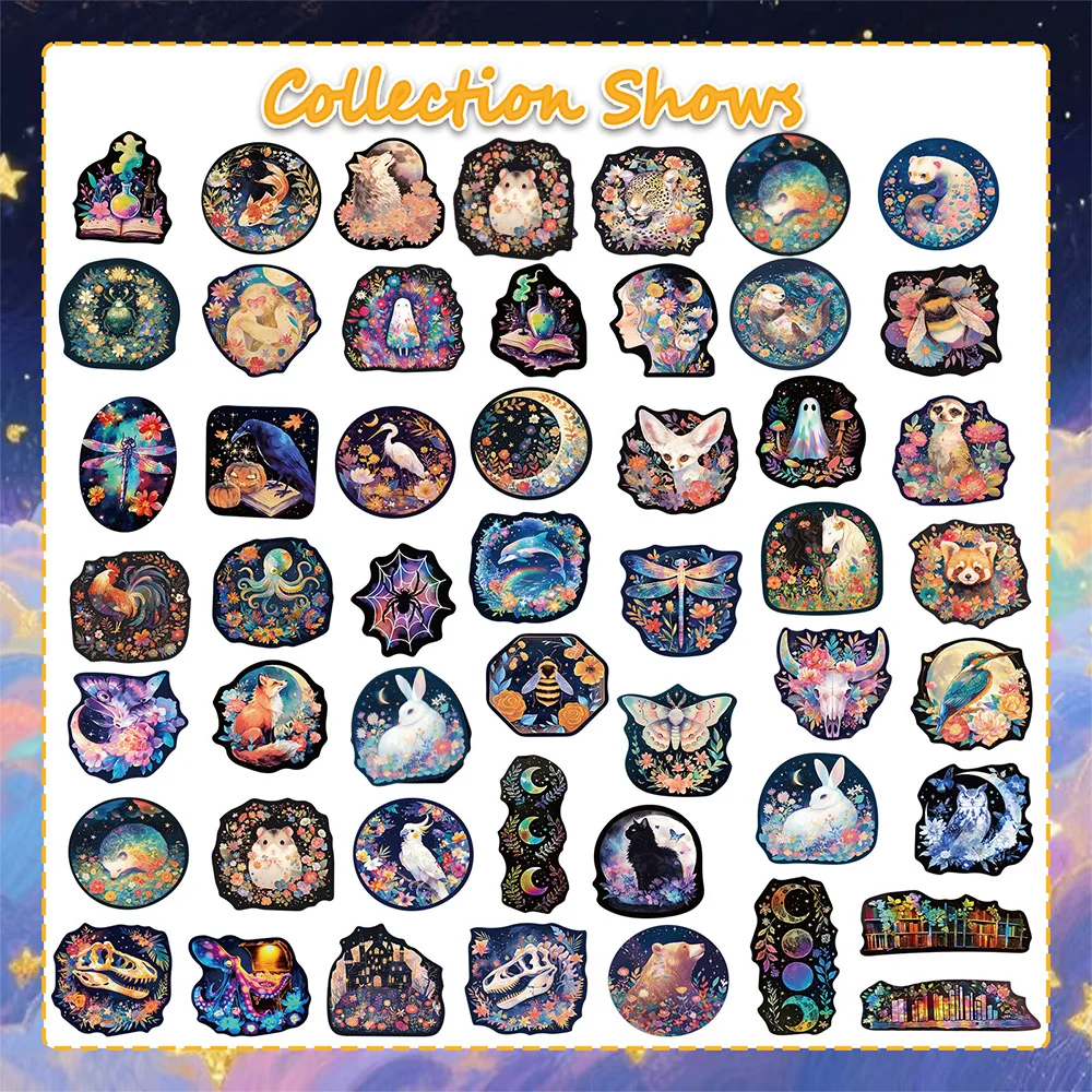 10/30/50 قطعة الليزر الحيوان الزهور ملصقات الجمالية الكرتون الإبداعية ملصق للأطفال لعبة زجاجة ماء حقيبة الهاتف سيارة الشارات