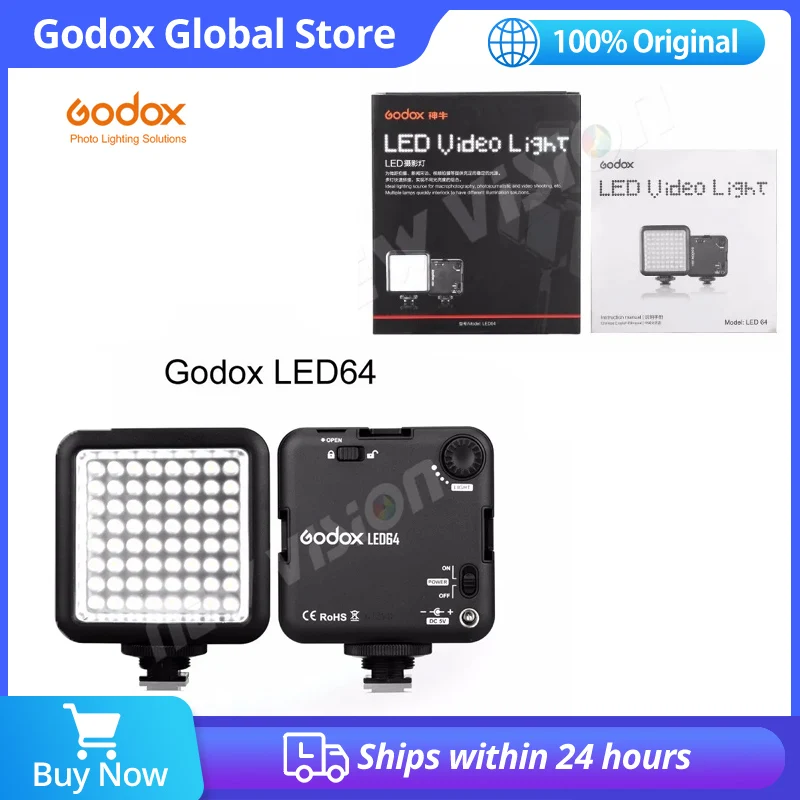 

Godox Video Light Профессиональный универсальный для макрофотографии Ph Софияристастикастика Видеосъемка LED64 5500~6500K
