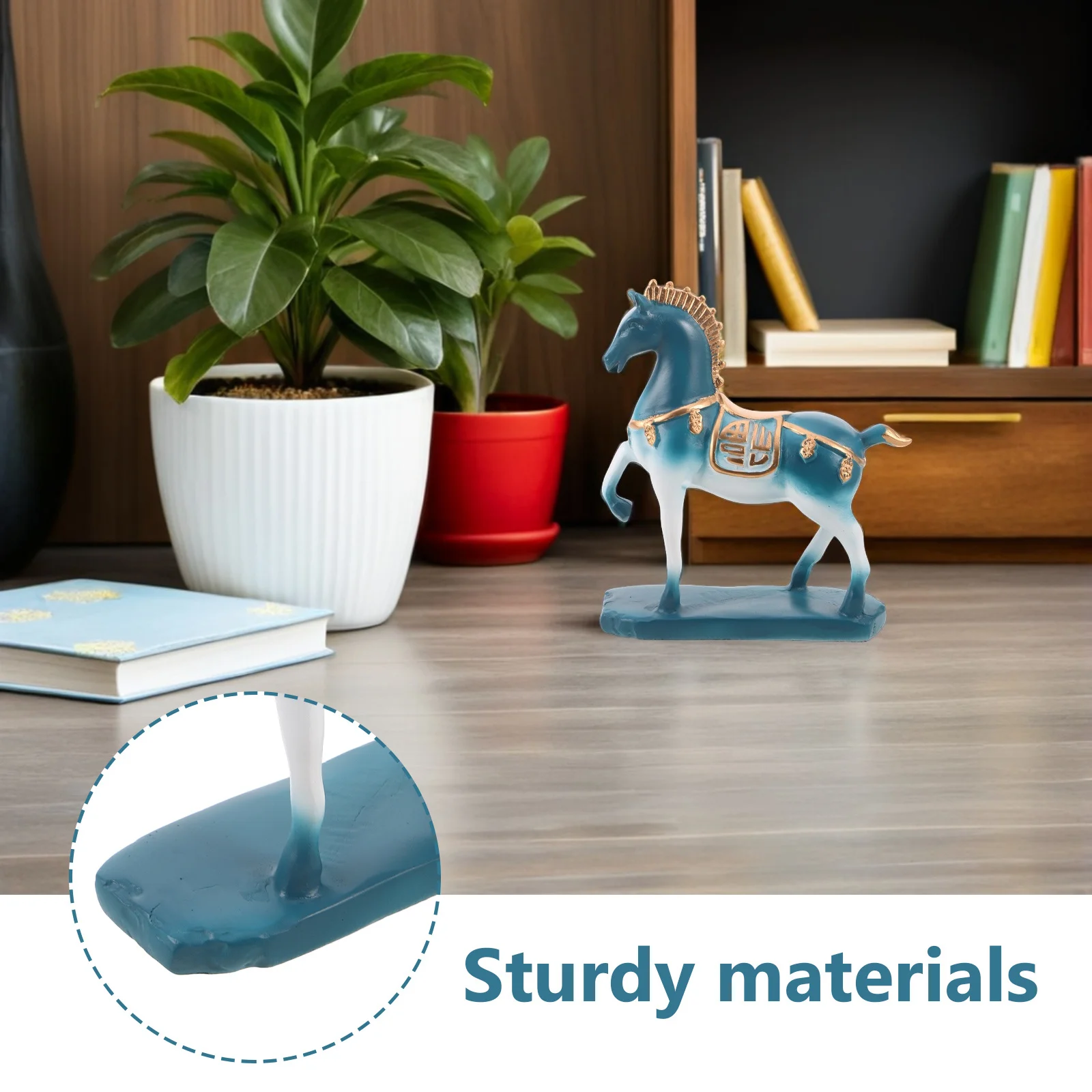 Gradient Horse Resin Statue Small Size Unique Modern Art Sculpture for Desk Shelf Bedroom Office Decor Home Interior Decoration