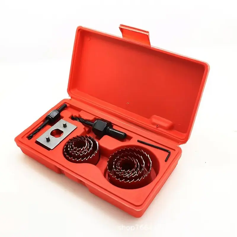 8-delige gatenzaagset 19-64 mm, bimetaal houtbewerking gatensnijder voor boor - gipsplaten, inbouwverlichting, hout- en kunststof snijden - afbeelding 2