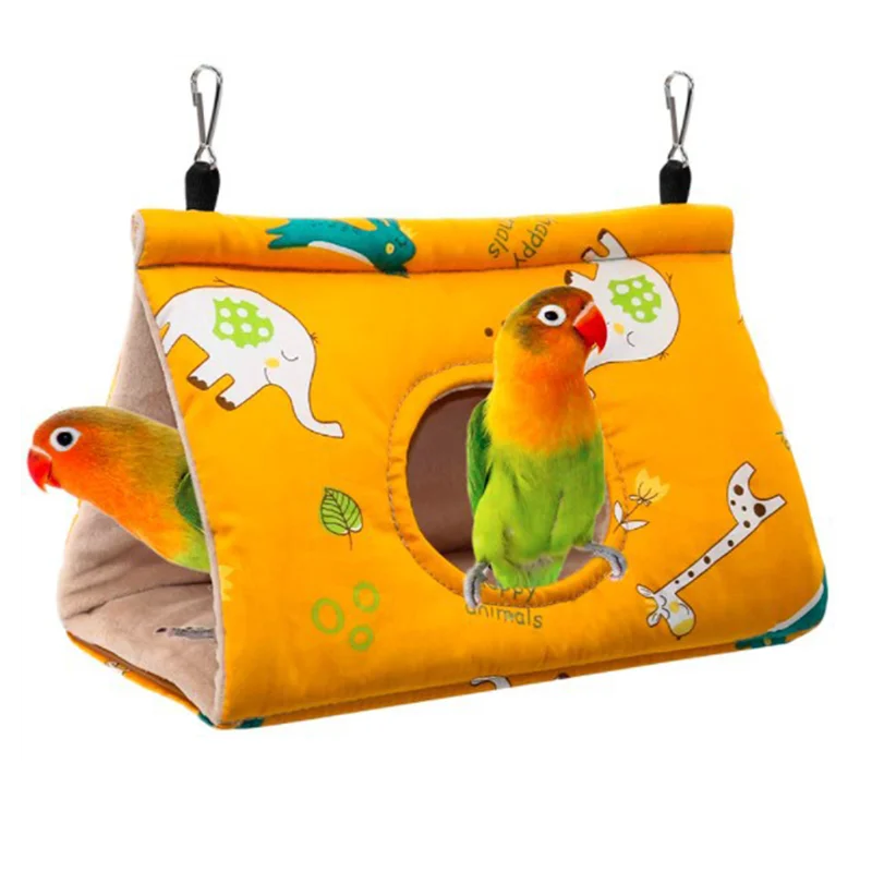 Hot Autumn Winter Parrot Nest House Comfortable Hammock Hanging Cage Plush Thickened Sleeping Bed Cave For Bird Pet Accessories