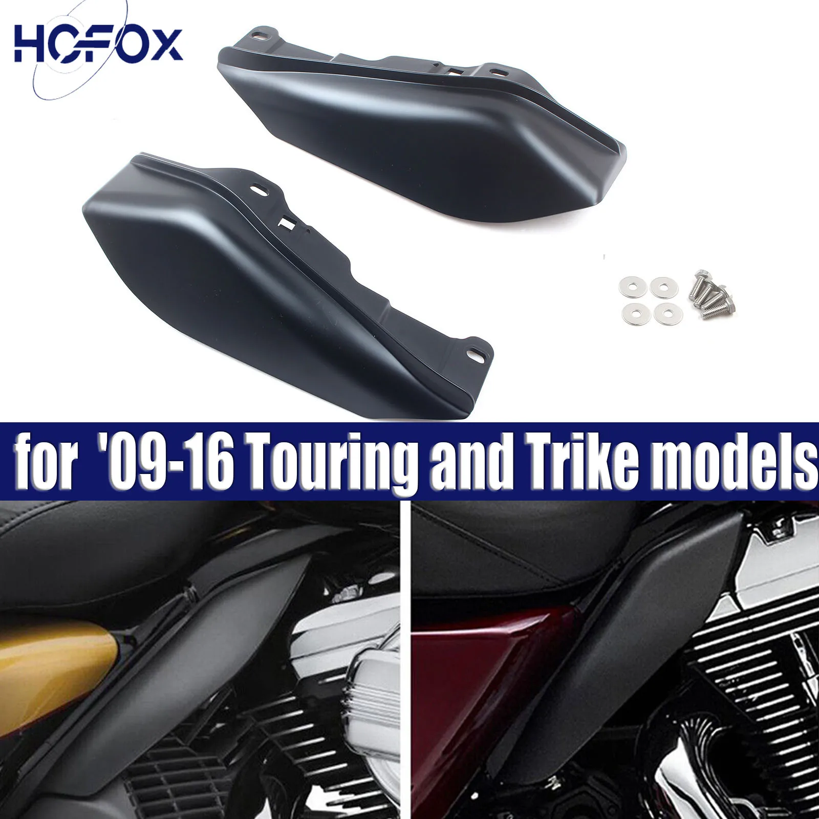 

1Pair Mid-Frame Deflectors Kit for '09-16 Touring and Trike models Motorcycle Mid-Frame Air Deflector Under Seat Engine
