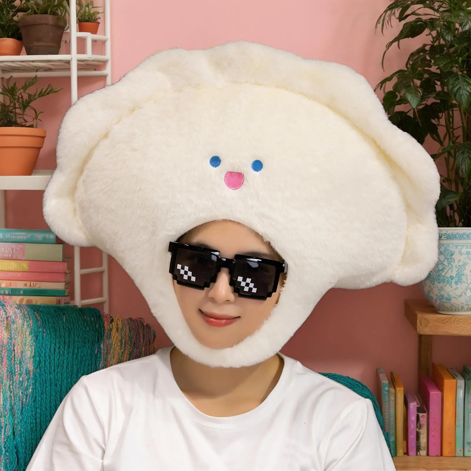 Food Costume Hat Plush Dumpling Hat Cosplay Prop Cartoon Headwear Hat School Performance Photography Props Accessories