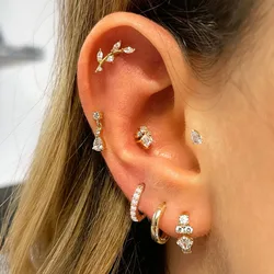 1PC Tragus Helix Piercing Earring for Women Helix Lobe Ear Cartilage Septum Piercing Zirconia Hoop Earring Body Pierced Jewelry