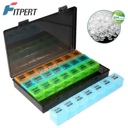 Large Monthly Pill Organizer 4 Weeks, Pill Box Organizer Weekly,Big Compartment Pill Box with Travel Case,Medicine Organizer Box