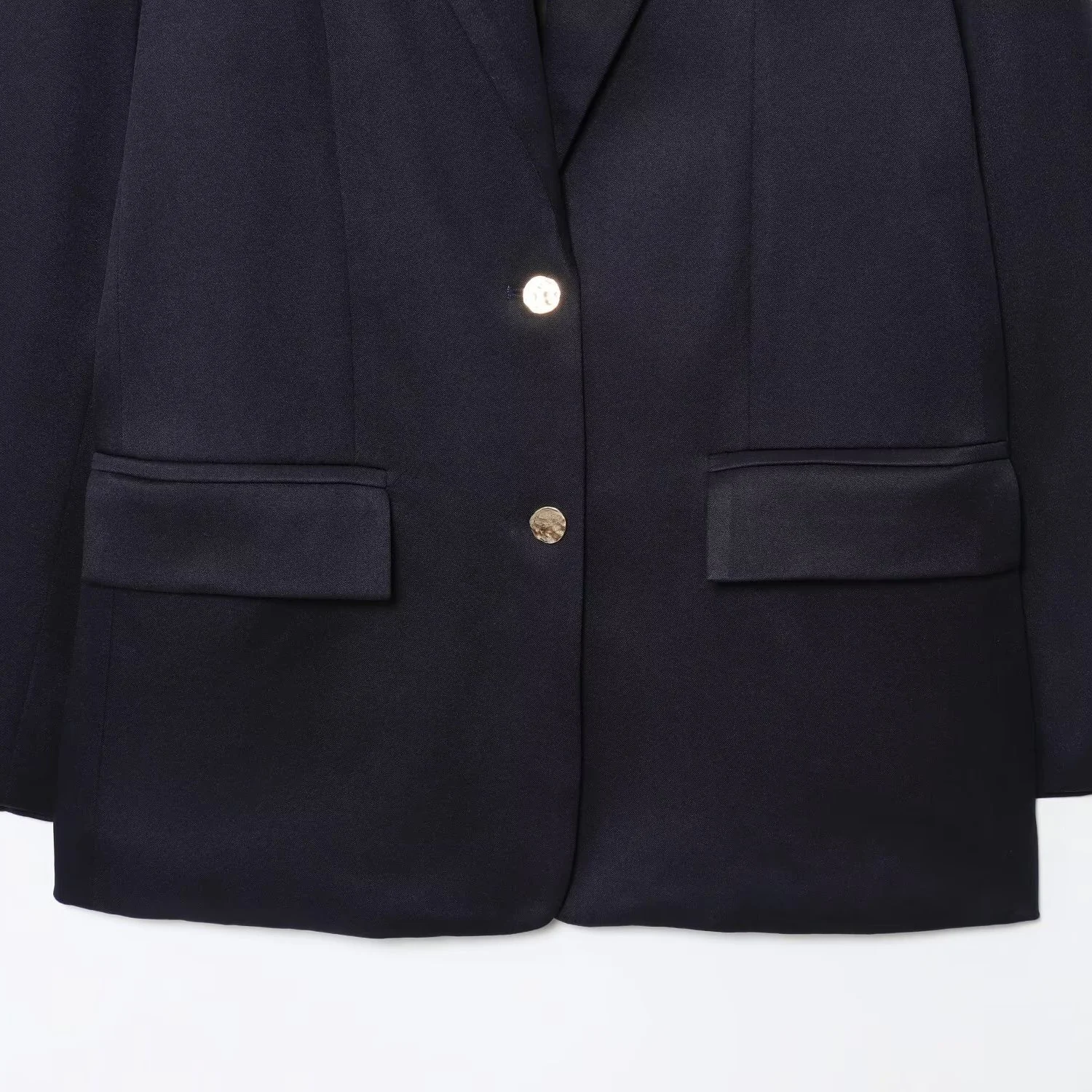 بدلة JNLEAOG Fionable مستقيمة الساق بأزرار حتى Jaet للسيدات لخريف جديد تصميم متعدد الاستخدامات من البوليستر غير الرسمي #4