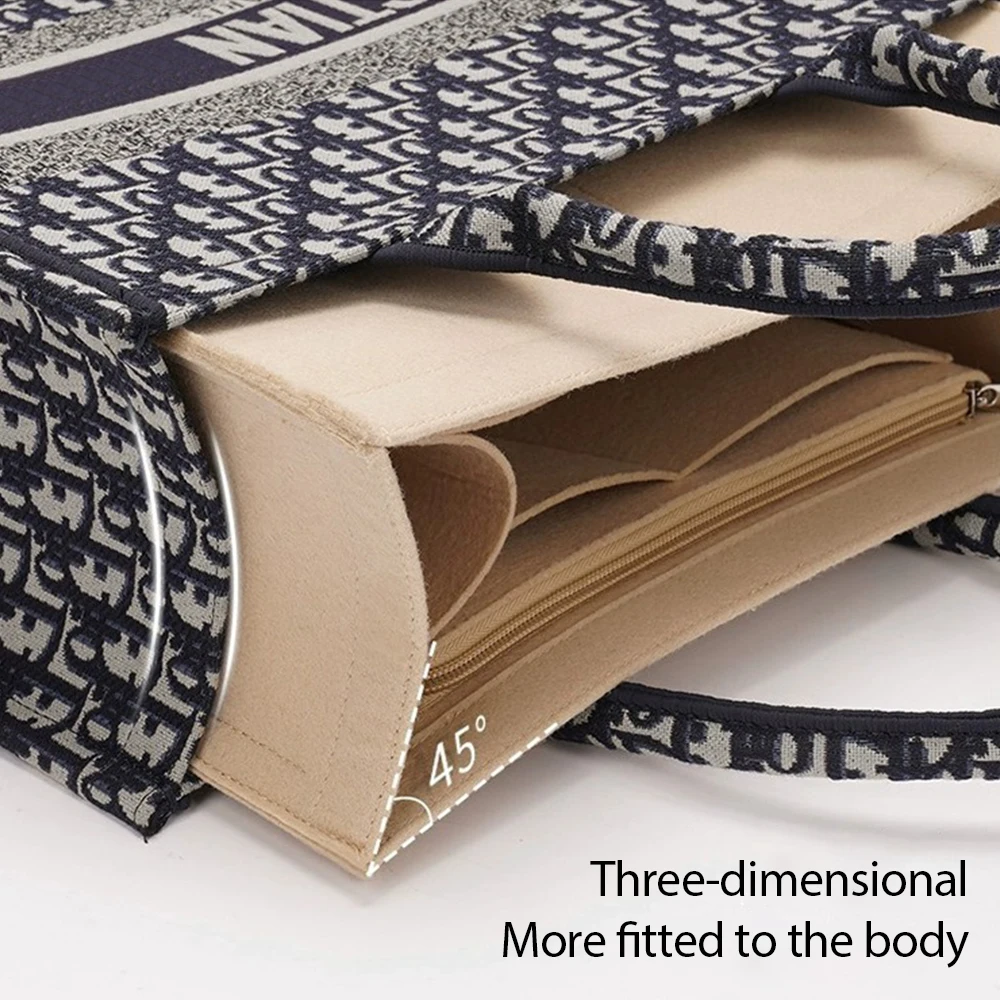 Purse Insert Organizer for ddior book tote Small Bag Insert Premium Purse Felt Insert Multiple Pockets