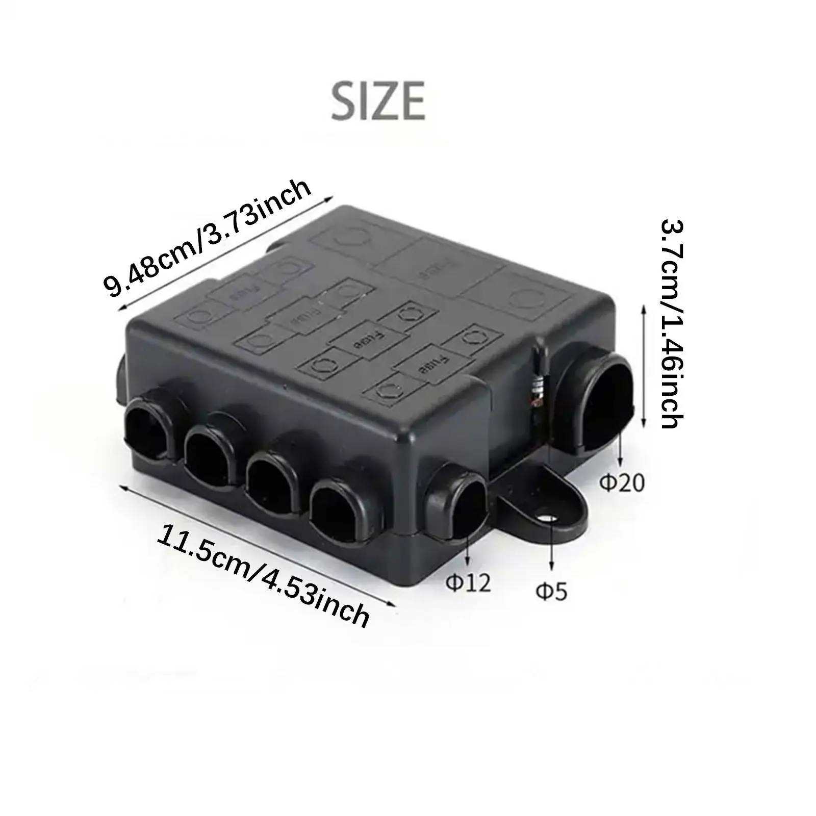 

Universal Car Fuse Block Waterproof Blade Fuse Holder Kit with Clear Lid for Vehicles Audio System Power Supply