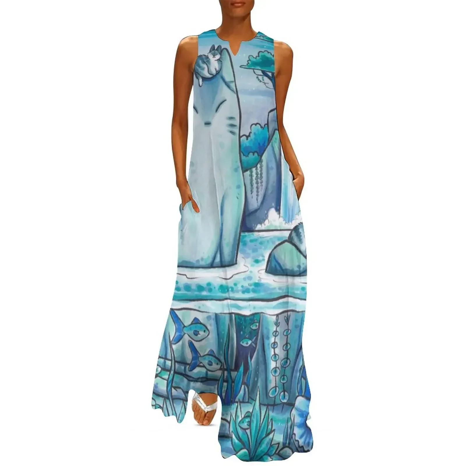 

Mysterious Jungle Cat Pond Long Dress Long dress luxury evening dresses for women 2025 dresses for special events Dress