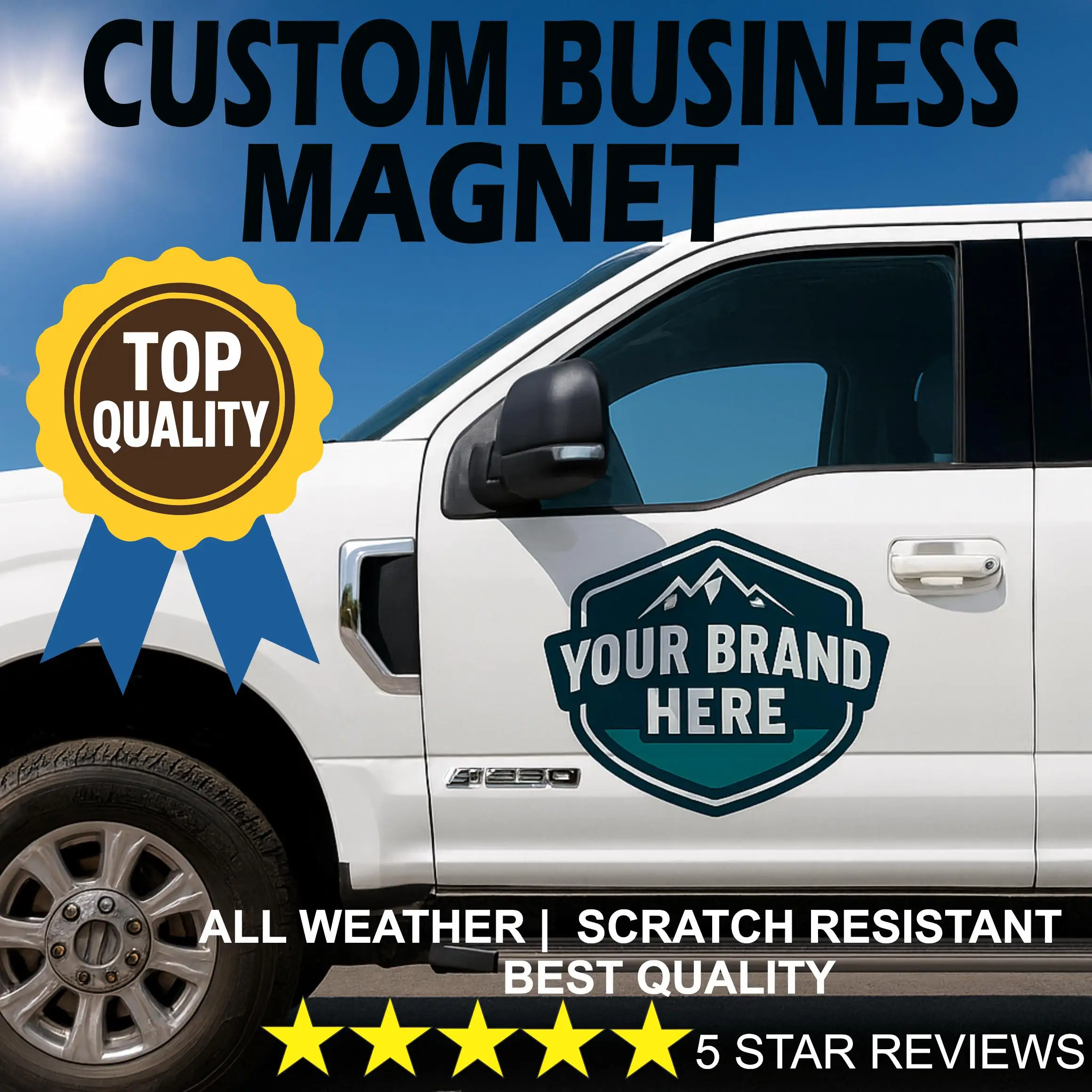 Custom Arbitrary Shape Car Magnet:Personalized Logo Vehicle Door Magnetic Sign,All Weather Scratch Resistant Advertising Magnet