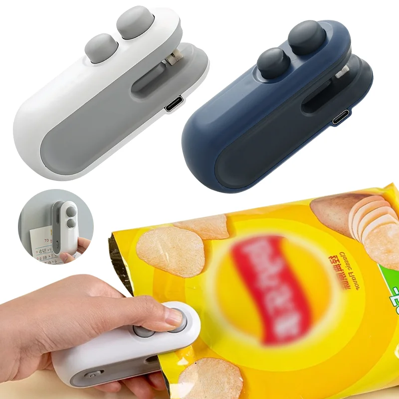 Handheld Mini Sealer For Snacks Heat Bag Packaging Sealer 2 in1 Portable Heat Vacuum Sealer Food Packaging Heat Sealer Tools