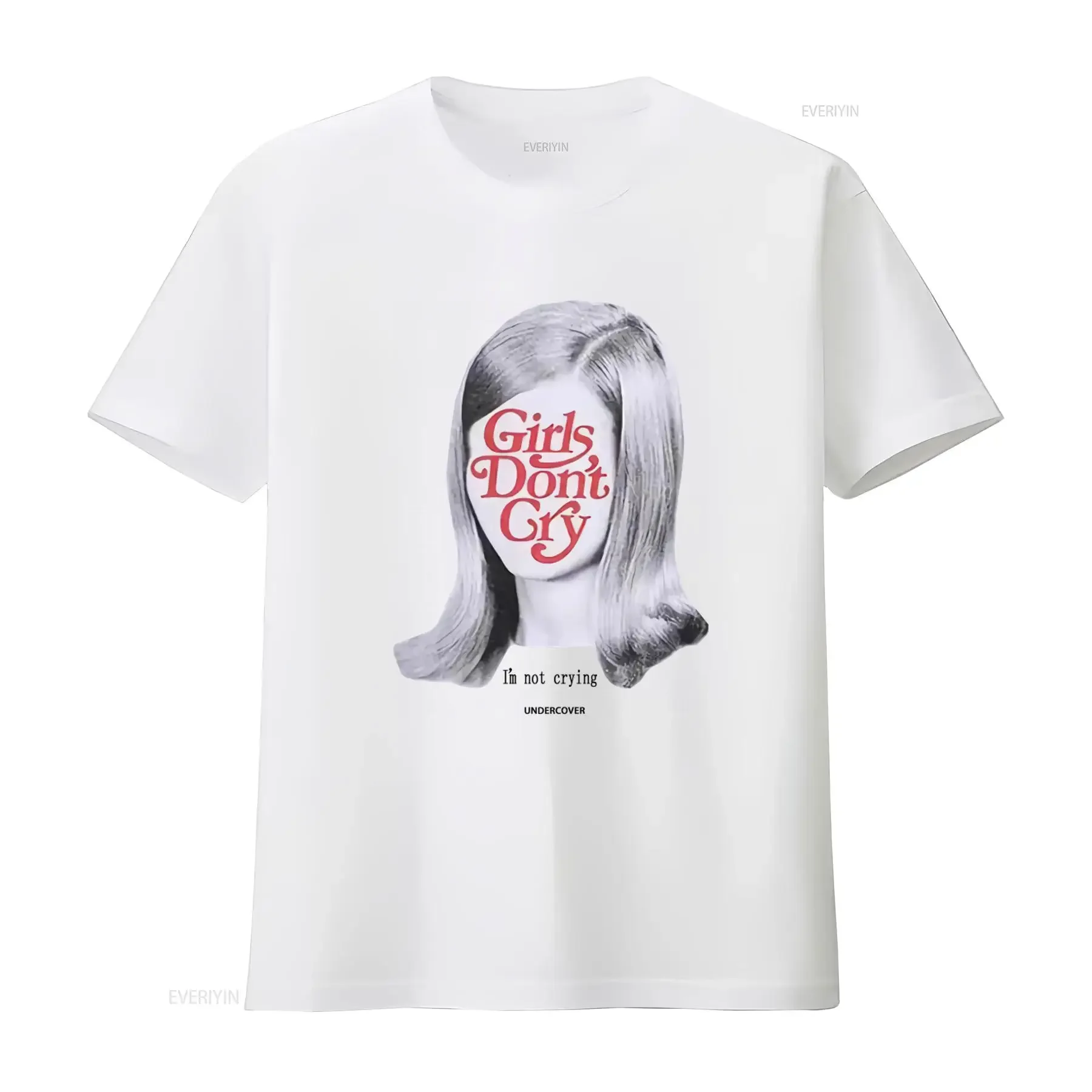 Camiseta con estampado de Girls Don't Cry, diseño moderno 2022, hecho en Japón, vintage, ligeramente lavado, ligeramente gráfico, versátil, informal