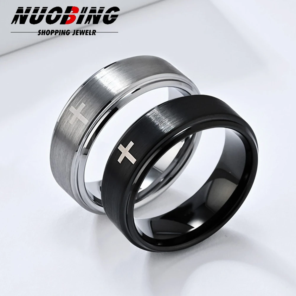 Retro Titanium Steel Christian Jesus Cross Bible Ring Punk Gothic  for Men and Women Anillo Jewelry Accessories Gift