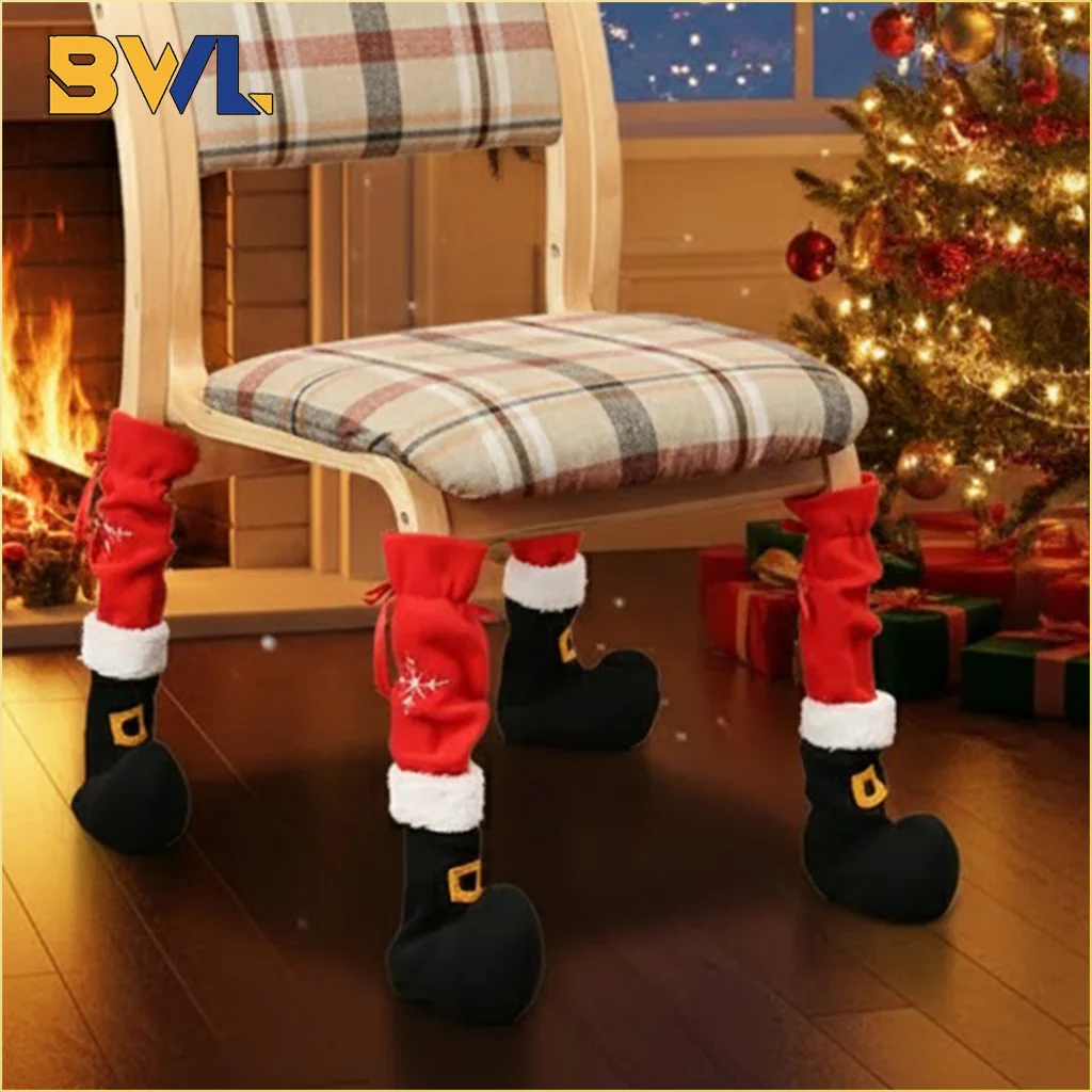 1-20PCS Christmas Chair Leg Covers Festive Santa Boot Covers for Holiday Decor Multi-Purpose Christmas Party Decorations