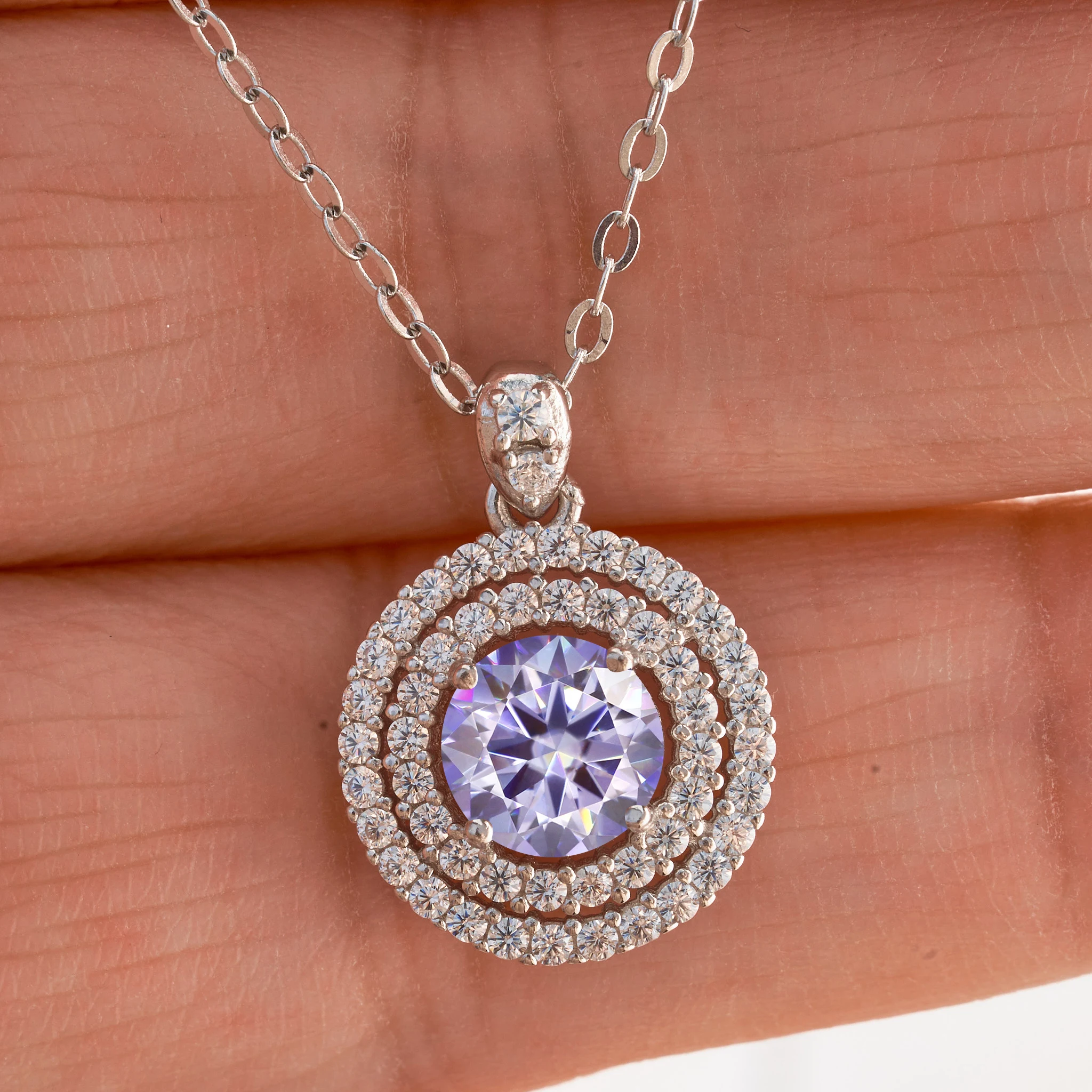 1 CT Echte D Farbe VVS Moissanit Anhänger Halskette Für Frauen Rot Blau Farbe Moissanit 925 Sterling Silber Hochzeit Edlen schmuck – Detail 4
