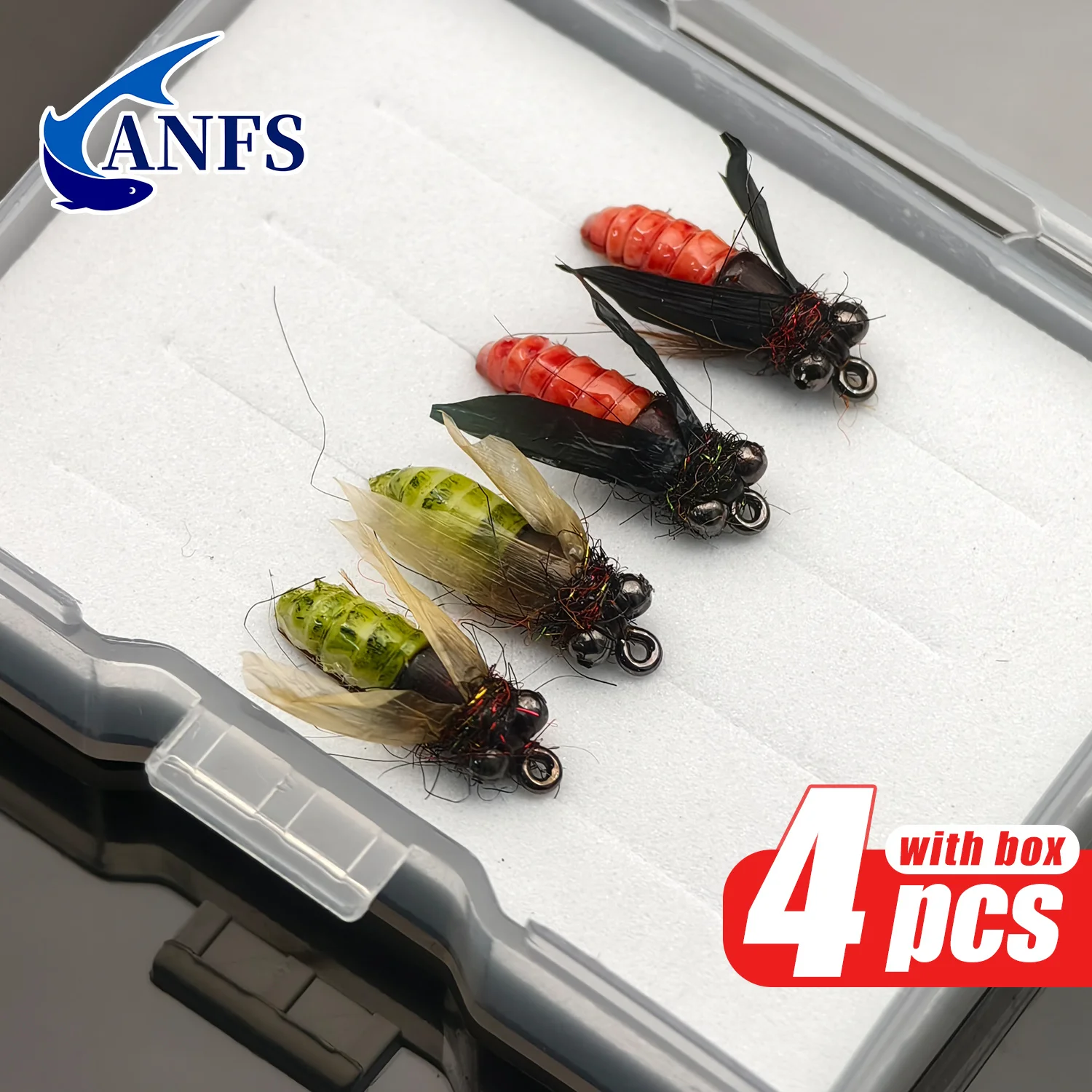 ANFS Moscas Caddis clásicas para pesca con mosca - imagen 4