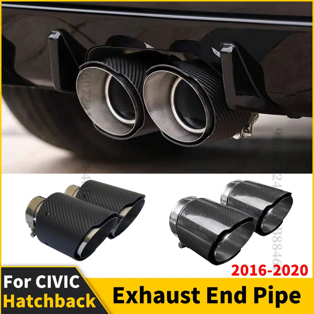 

Carbon Fiber Decoration Accessories Exhaust Pipe Tip End Tail Mouth For Honda CIVIC FK7 Hatchback 2016-2020 10th Tuning Body Kit