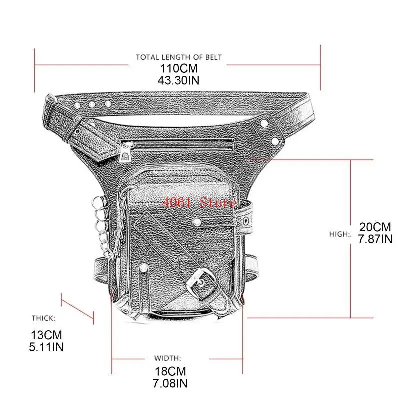 Túi thắt lưng steampunk Gothic Retro Motorcycle Túi da Crossbody Gói vai