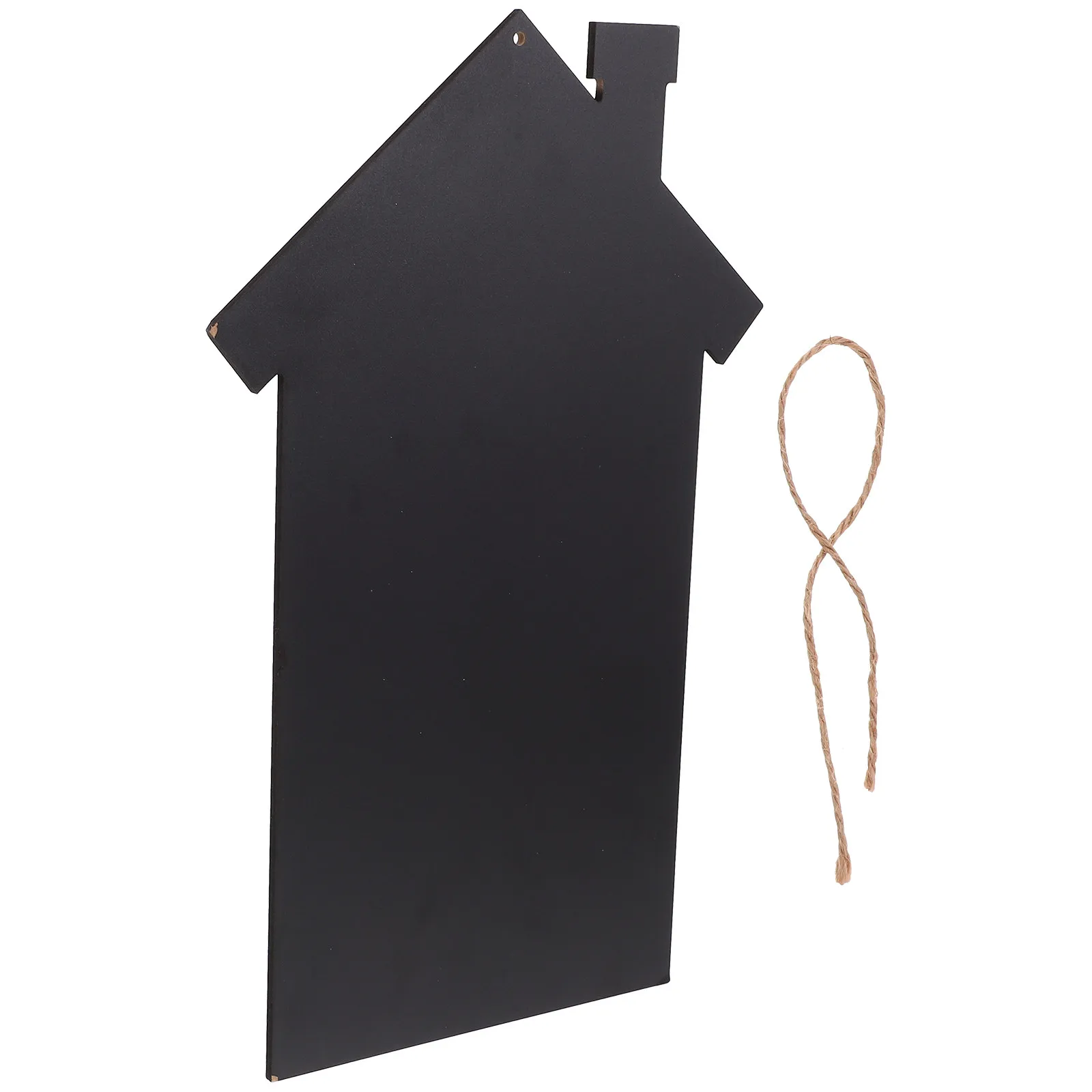 Rustic Wooden House Shaped Hanging Chalkboard Sign for Home Office Hotel Decor Easy Wipe Clean Memo Board Wall Door Decoration