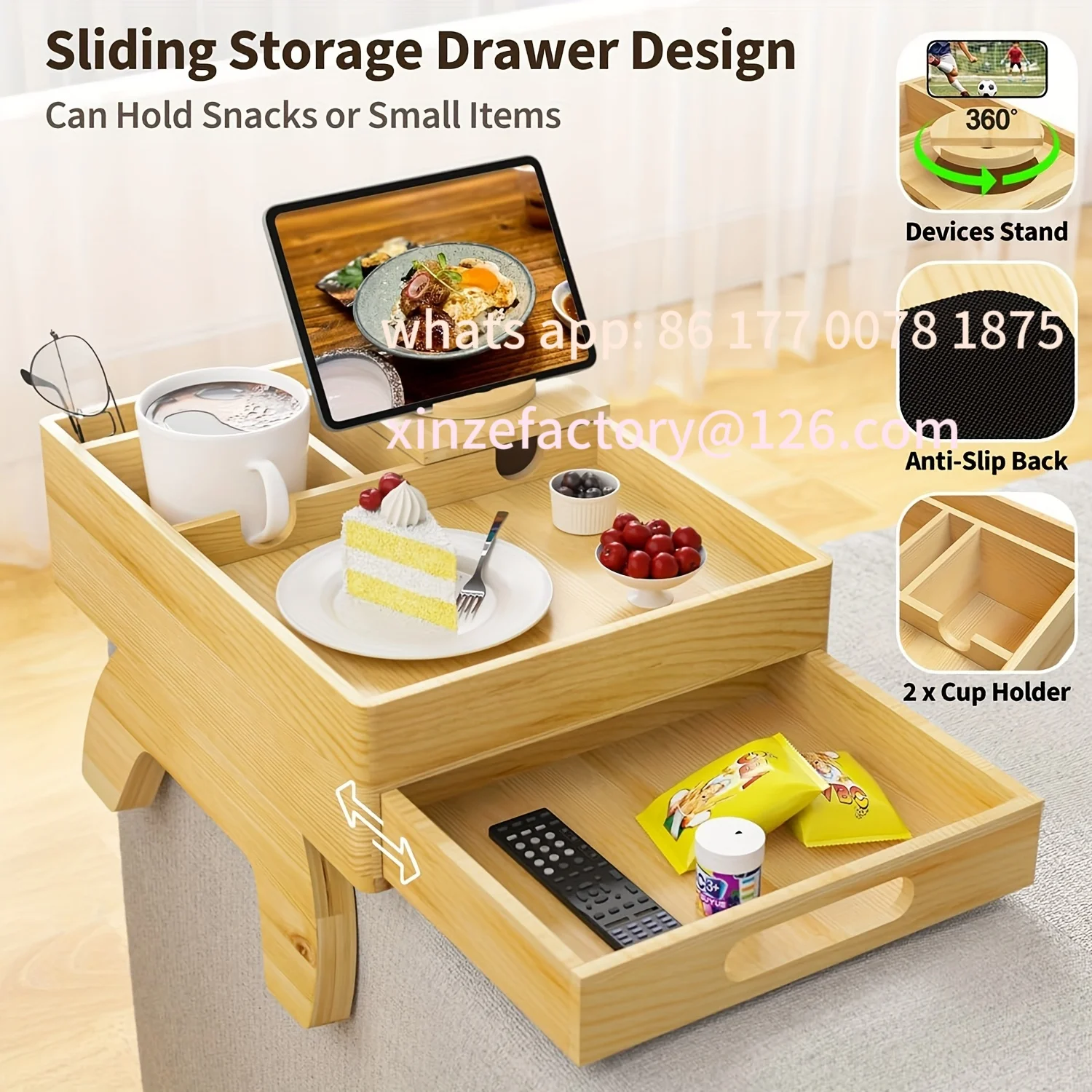 Porte-gobelet et plateau d'acc - Drawer Organizer Bamboo avis et prix