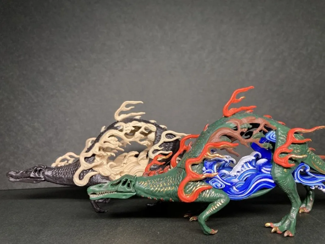 Zabawki SO-TA w kapsułkach, niespodzianki, ilustrowana encyklopedia stworzeń fantasy IV Ryu Shimiya Miyabori, figurki do składania dinozaurów