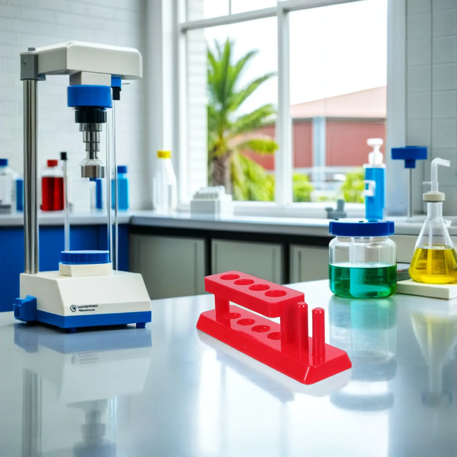 1Set Stem Science Experiment Tubes Plastic Chemistry Test Tubes Rack Sample Spoon Measuring Cup Physics Experiment Kit Home view 4