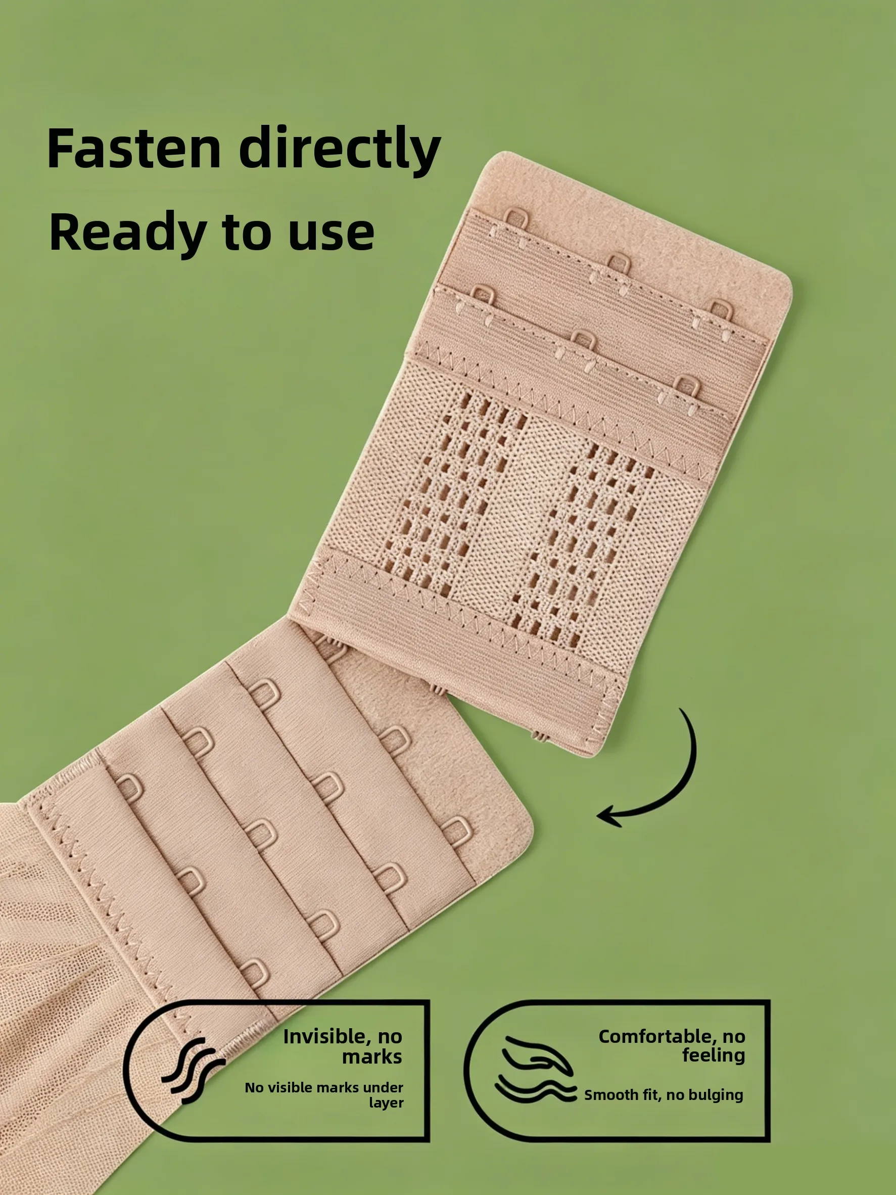 Adjustable Extended Hook Bra Strap High Elastic Breathable Seamless Connection Hook Two Three Four Rows of Extension Buckle