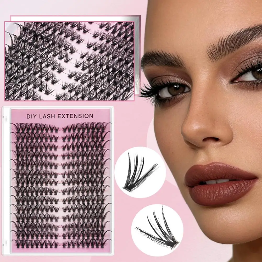 14 rangées de faux cils segmentés, bricolage, naturel, moelleux, vaporeux, œil de chat, Extension de cils simples, outils de maquillage