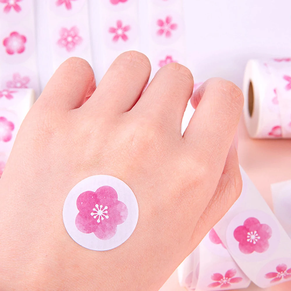 500Pcs1Inch Cherry Blossom Stickers Cute Flower Sticker Scrapbooking Design Festival Party Decorations Sakura Gift  Seals Labels