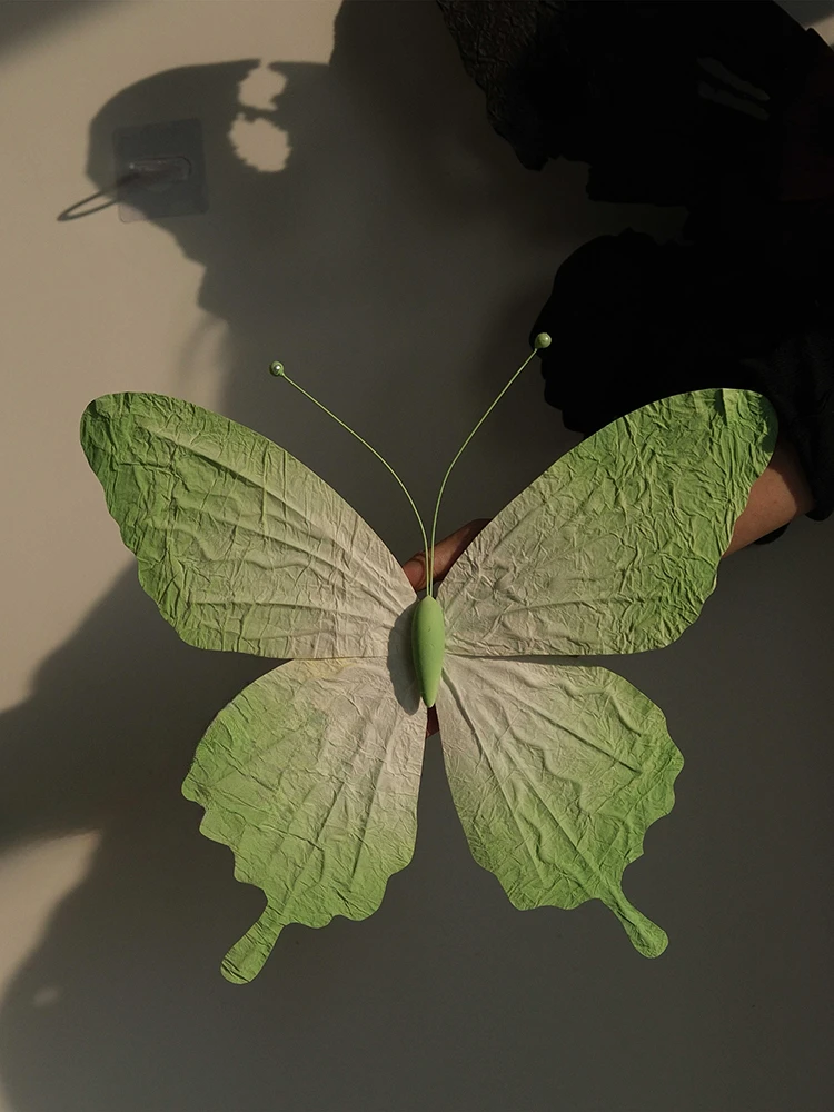 

25-65cm Large Paper Butterflies Green Artificial Butterfly for Wedding Backdrop Home Decoration Window Display Layout Decoration