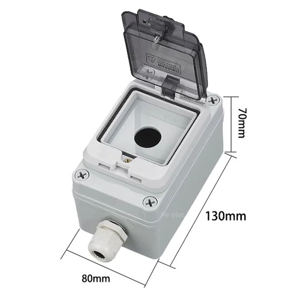 Emergency stop control box outdoor button switch box with protective cover waterproof emergency stop button control box IP65