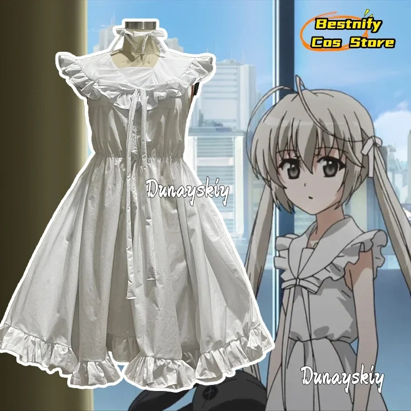 

КосплейKasugano Sora, сказочное платье-майка без рукавов, костюм, летний милый милый кукольный воротник, однотонное платье, одежда в стиле аниме, парик Pro