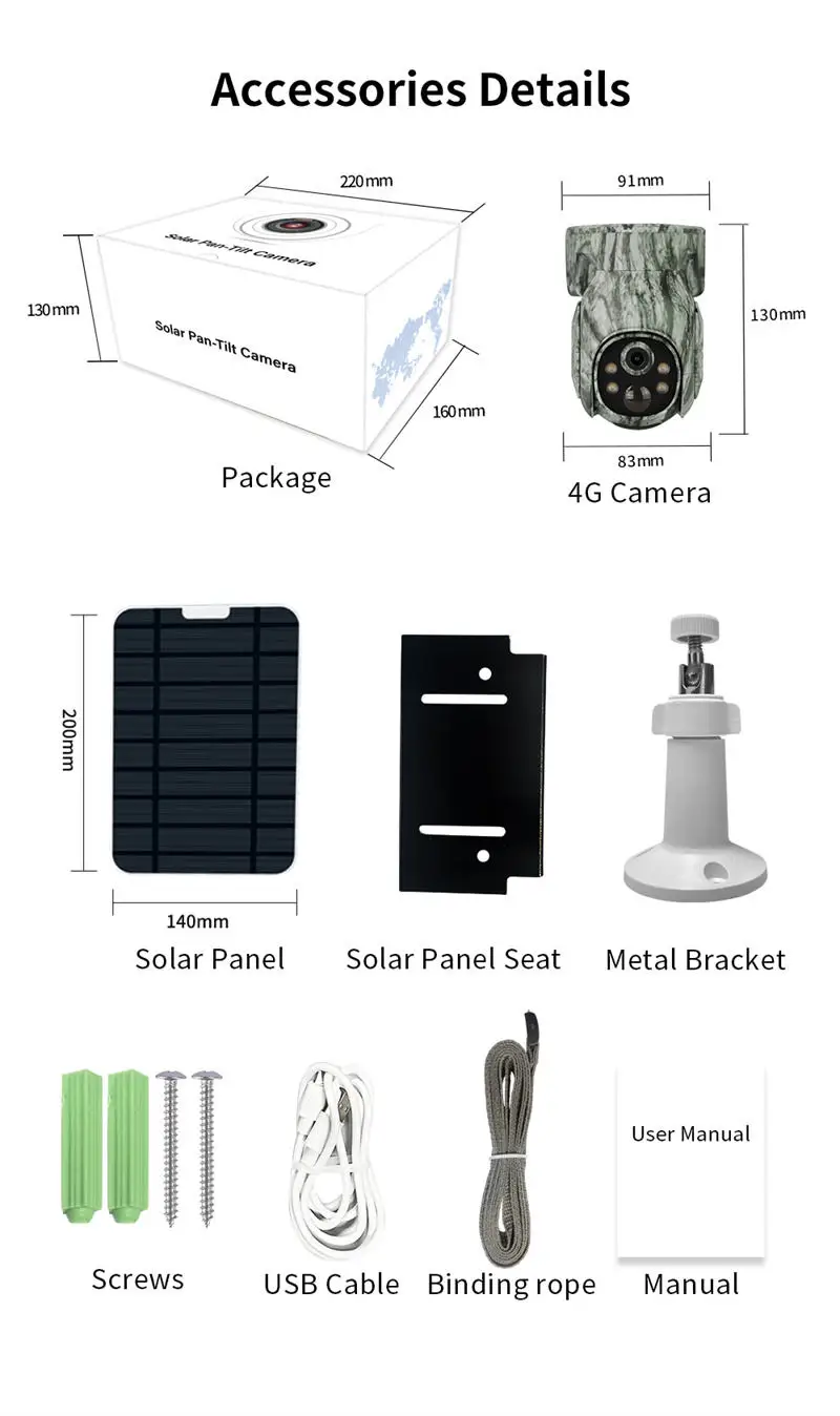 ElEFINE LTE 4G بطاقة SIM التمويه الصيد كاميرا الطاقة الشمسية الأمن للرؤية الليلية شبكة المتكلم كاميرات IP PIR #6