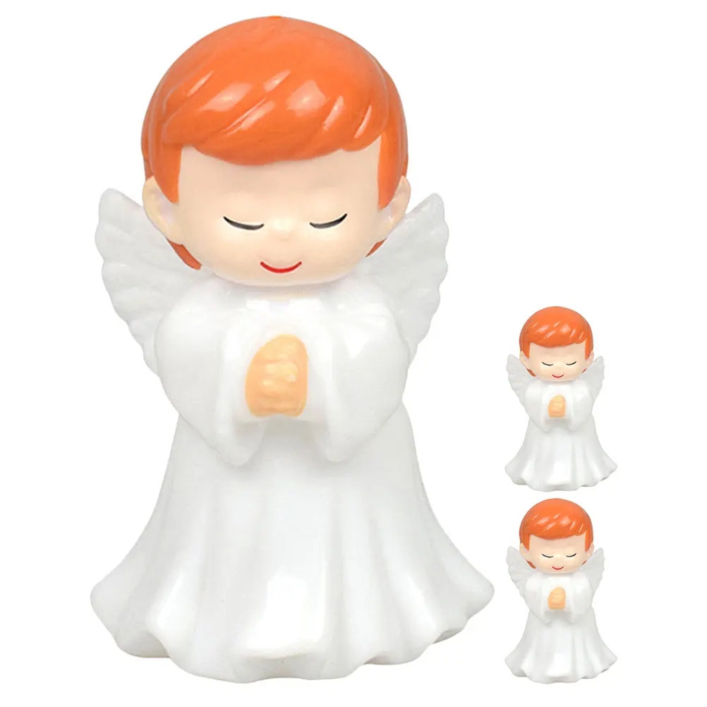 

3pcs Cute Guardian Angel Figurine Mini Plastic Praying Angel Sculpture Christmas Party Decorations For Office Garden Ornaments