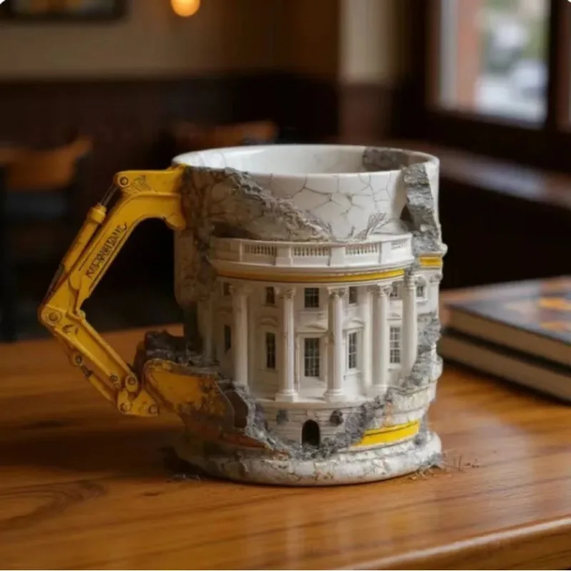

Excavator Shape Coffee Cup Novelty Someone Lied Demolition Mug 3D Creative Construction Themed Sarcastic Cup Desktop Ornaments