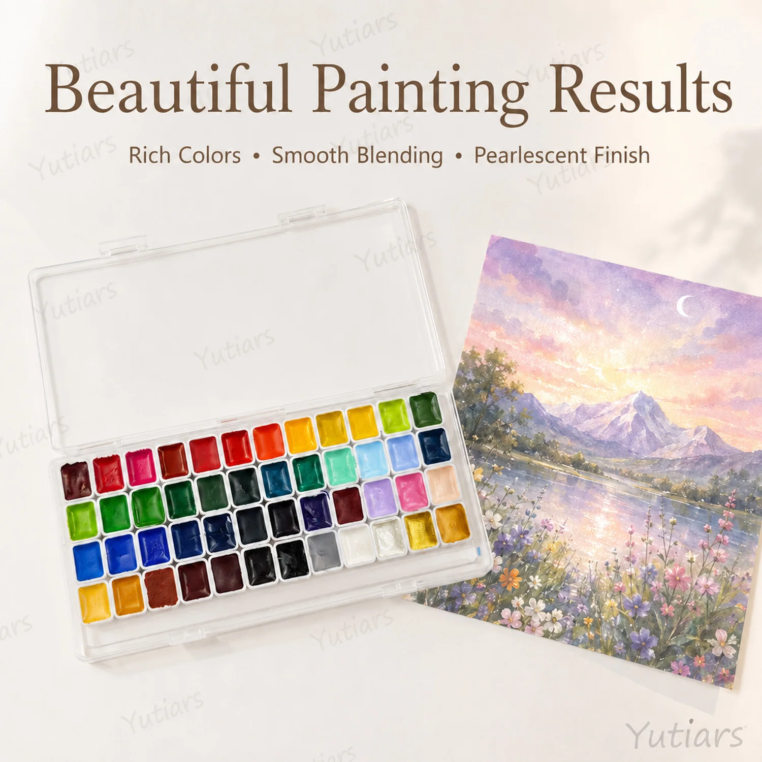 48 Farben, granulierendes, transparentes, festes Aquarellfarben-Set, 1 ml Pigment, professionelles Kunstzubehör für Künstler, Erwachsene, Anfänger – Detail 7