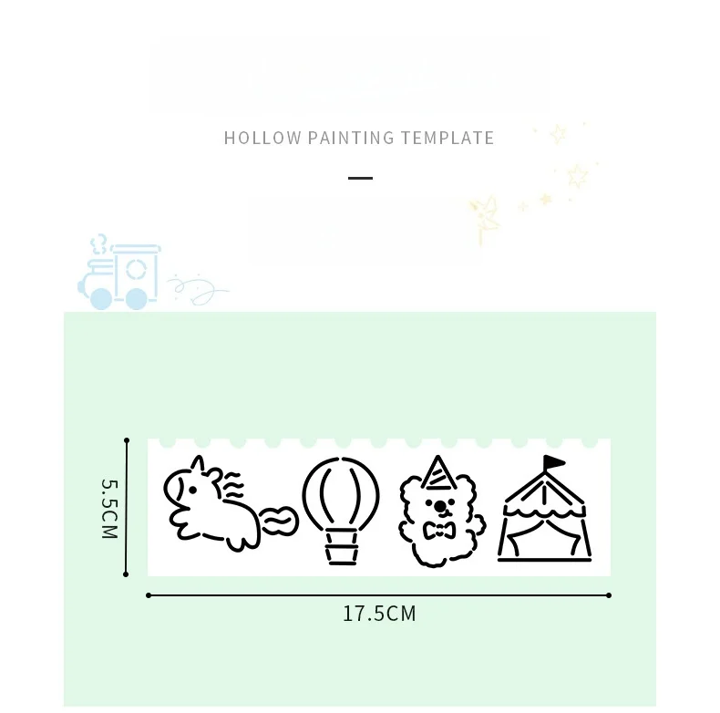 Cartoon Hollow Multi-Shape Stencil Ruler Drawing Template
