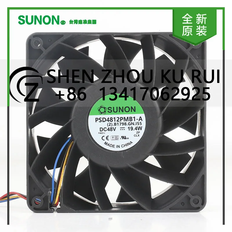

Original Taiwan Sunon 5V 12V 24V DC 48V 19.4W AC EC 12038 120X120X38MM 12CM high air volume 4-wire PSD4812PMB1-A-ZP cooling fan