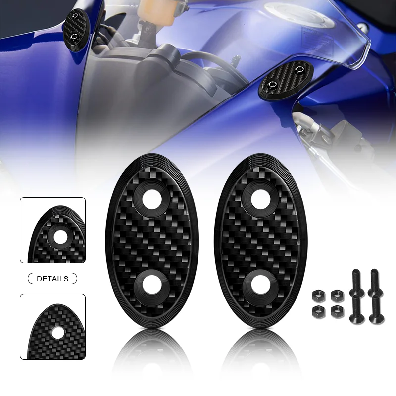 

R1 Motorcycle Accessories Windscreen Driven Mirror Hole Protection Cover For YZF-R1 r1 2009-2012 2013 2014 Carbon Fiber Mirror