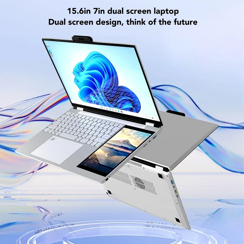 HL156D Double Screen Laptop  N95 2.0G Processor 15.6 + 7 Inch HD IPS Narrow Touch Dual Screen Backlight Keyboard Laptops